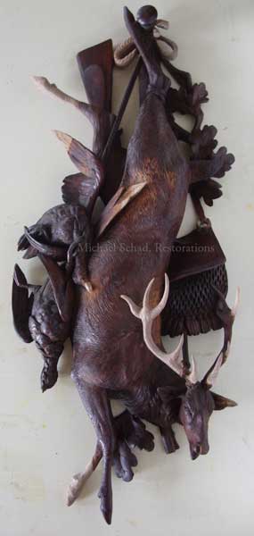 Black Forest Carved Shield Deer mid