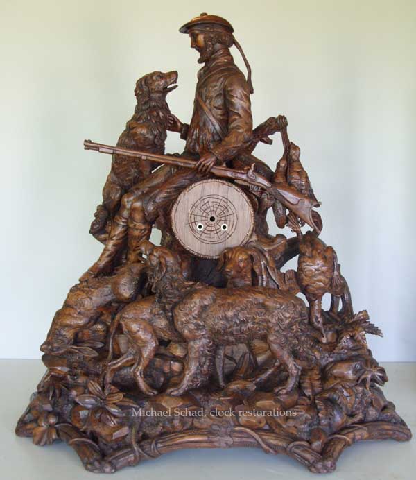 Hunter clock with dogs